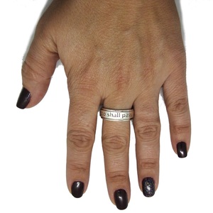 Anillo giratorio 'This Too Shall Pass' de plata de ley 925, hecho a mano, antiestrés, grabado, unisex, para regalo - Product Image 3