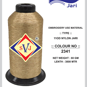Hilo Metálico Plateado de Alta Tenacidad SHREE VIDHATA JARI, Nylon Zari 1100 Denier Tipo MX 110D 5900mtr 125gm para Bordado en la Industria Textil - Product Image 1