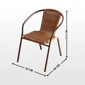 Stylish Polyrattan <b>Chair</b> Outdoor Dining Seating <b>with</b> Weather Resistant Material for Garden Patio Balcony Home Furniture - Product Image 3