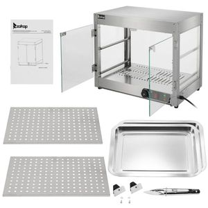 Gabinete de Calentamiento de Dos Niveles de Acero Inoxidable y Vidrio Templado de 800W y 110V para Calentar y Mantener Equipos - Product Image 3