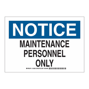 Panneau de signalisation : Attention, personnel de maintenance uniquement. Zone interdite intérieure/extérieure. - Product Image 1