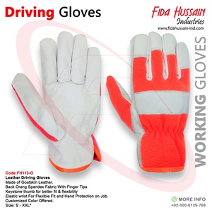Guantes de conductor sin forro en cuero de piel de cabra con estilo de pulgar Keystone Guantes de conducción de seguridad de protección Autofahrerhandschuhe - Product Image 6