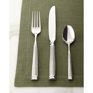 Couverts en acier inoxydable de haute qualité, plaqués argent, polis miroir, design moderne et simple, manche découpé, couteau, fourchette - Product Image 3