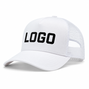 Gorra Trucker Blanca de 6 Paneles con Malla Trasera, Visera Ajustable, Logotipo Serigrafiado en el Panel Frontal, Unisex, Casual, Primavera Verano - Product Image 1