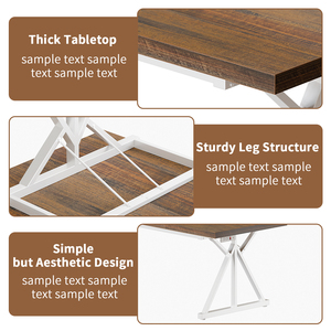 <strong>Rustic</strong> Wood Computer <strong>Desk</strong> with Power Outlets Sturdy X Shaped Metal Frame Large <strong>Office</strong> <strong>Desk</strong> for Home <strong>Office</strong> Gaming - Product Image 5