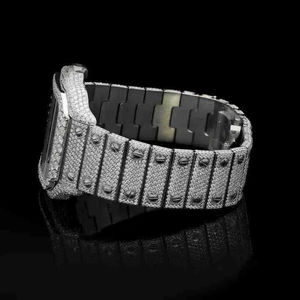 High Quality Men's Stainless Steel <b>Automatic</b> <b>Wristwatch</b> Luxury Analog Fully Iced Eye-Catching Moissanite Diamond Glass Antique - Product Image 3