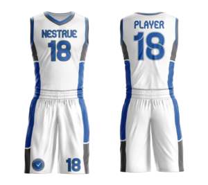 Ensemble d'uniformes de basketball imprimés en sérigraphie, maillot et short personnalisés, respirant, séchage rapide, léger, 100 % polyester, antibactérien - Product Image 1