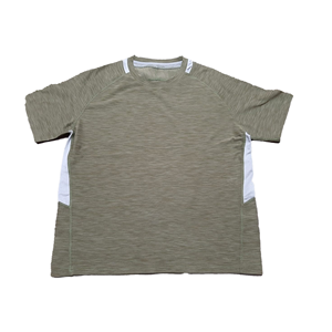 T-shirt à manches courtes pour homme, col rond, coupe régulière, style décontracté, gris avec empiècements latéraux roses, séchage rapide, polyester - Product Image 6