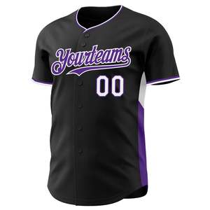 Achetez maintenant un maillot de baseball noir, uniforme d'équipe professionnel, personnalisation du logo de l'équipe, nom, numéro, exportation mondiale - Product Image 1