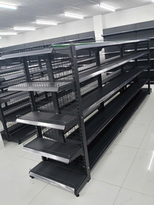 Présentoir Gondole Double Face en Grillage Métallique OneTech Abordable, en Fer Thermolaqué, Facile à Assembler, Durable et Antirouille pour Supermarché - Product Image 1