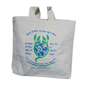 Premium Cotton Canvas Tote <b>Bag</b> with Custom Logo Durable Reusable Shopping <b>Bag</b> for Daily Use <b>Long</b> Handle Wholesale Bulk - Product Image 1