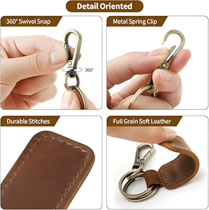 Porte-clés en cuir personnalisé en gros d'usine, pendentif rétro, cadeau promotionnel, porte-clés vierge en cuir PU - Product Image 2