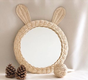 Miroir de bébé en rotin d'excellente qualité, ours souris, miroir mural décoratif suspendu pour chambre d'enfants, décoration de la maison, miroirs muraux - Product Image 5