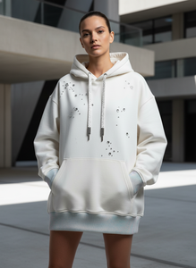 Sweat à capuche zippé personnalisé avec strass pour homme, délavage acide, 500 g/m², coupe ample, streetwear, fabricant OEM sous marque privée - Product Image 5