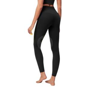 Leggings de Yoga Negros Sólidos de Dos Piezas con Logotipo Personalizado para Mujer, Ropa Deportiva Activa, Cintura Alta, Secado Rápido, Elásticos en 4 Direcciones - Product Image 2
