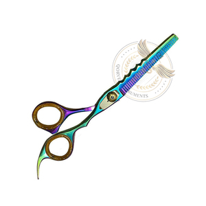 Premium Quality Professional Salon Scissors Hair Thinning <b>Shears</b> A+ Grade Stainless Steel Razor Edge <b>Long</b> <b>Handle</b> Barber Use - Product Image 6