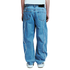 Salopette décontractée pour homme en denim 100% coton, coupe droite, vintage, délavée, brodée, épaisse, personnalisable, vente en gros - Product Image 6