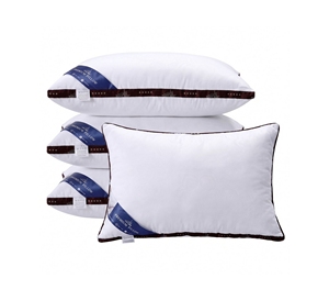 Oreiller de couchage standard hôtelier en coton 100% naturel, prêt à être expédié en gros, confort de lit abordable, logo personnalisé, usine OEM - Product Image 1