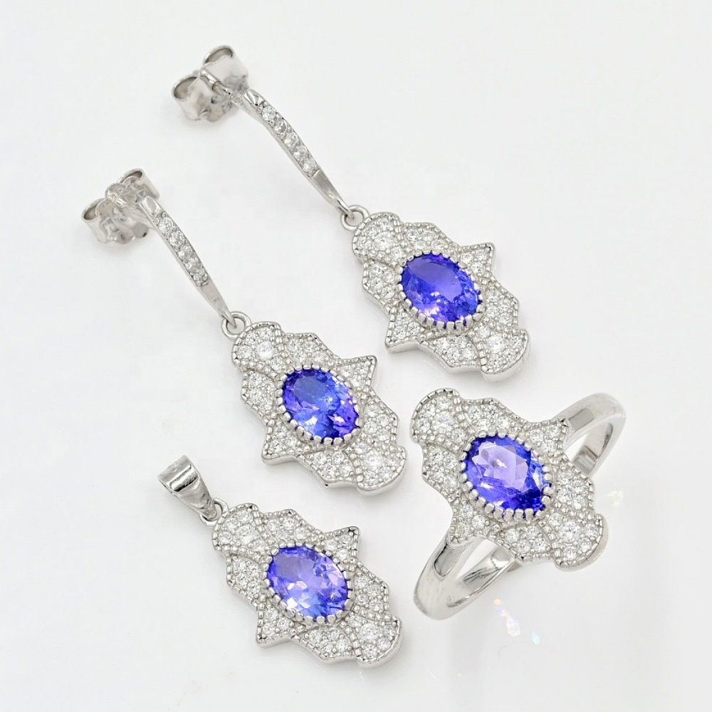 earrings natural tanzanite