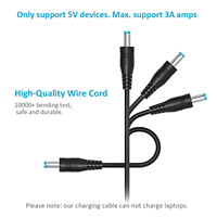 Câble d'alimentation 5V DC, USB vers prise DC, cordon de charge avec 13 adaptateurs pour charger un mini ventilateur USB-HUB, une caméra, une montre connectée, un téléphone portable