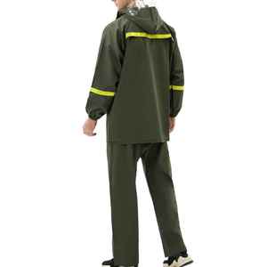 Universal Style ROLEIN <b>Waterproof</b> Windproof Rain Suit Hooded Jacket Pants <b>Set</b> Reflective Stripes for Outdoor Hiking Travel - Product Image 2