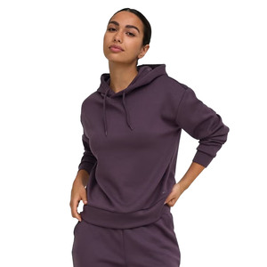 Sudadera con Capucha de Forro Polar para Mujer, Color Sólido, Corte Regular, Manga Larga, Transpirable, de Algodón y Fibra de Bambú, para Otoño - Product Image 4