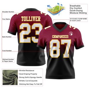 Camiseta de Fútbol Americano al por Mayor, Tejido Interlock, Sublimación por Tinte, Nombre y Número del Equipo Personalizados, Fabricante, Rendimiento Atlético - Product Image 4