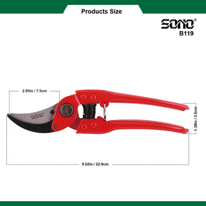 SONO B119 Industrial DIY Professional Garden Bypass Trimmer Pruning Shears Metal Carbon Steel Blade <b>PTFE</b> Coated Durable Sharp - Product Image 4