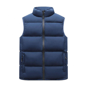 Custom Down Vest Puffer <b>Jacket</b> for <b>Men</b> Stand Collar Zipper Closure <b>Half</b> <b>Sleeves</b> Custom Logo <b>Winter</b> - Product Image 1
