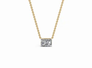 Pendentif solitaire en diamant de laboratoire taille radiant Arsinoe de 0,500 carat, 1 pièce, or jaune, rose ou blanc 9K, 14K, 18K, cadeau de bijoux - Product Image 2
