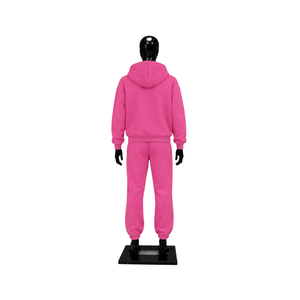 Conjunto de Sudadera con Capucha y Pantalones de Chándal de Forro Polar con Estampado de Estrellas Rosa Intenso Personalizado, Ropa Casual de Invierno para Calle, Venta al por Mayor, Fabricante OEM - Product Image 2