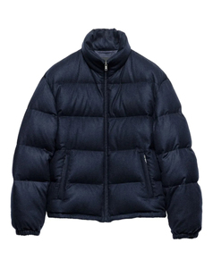 <b>Mens</b> Navy Blue Puffer <b>Jacket</b> Stand Collar Zipper Closure Windproof Casual Winter Coat Thick Polyester Fiber Filling <b>Short</b> Length - Product Image 4