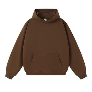 เสื้อฮู้ดโอเวอร์ไซส์แบบยูนิเซ็กซ์ ผ้าฝ้ายเฟรนช์เทอร์รี่สีพื้น ป้องกันขนร่วง ดีไซน์กระเป๋าเสื้อ สวมใส่สบายๆ สำหรับฤดูใบไม้ร่วง - Product Image 4