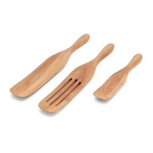 Ensemble de spatules en bois à long manche, spatules en bois naturel de haute qualité pour la friture, meilleur prix - Product Image 6