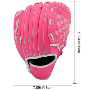 <b>Pink</b> Full Finger Baseball Glove Synthetic H-Web Right Handed Hook And Loop Closure Non Slip All Seasons Unisex - Product Image 2