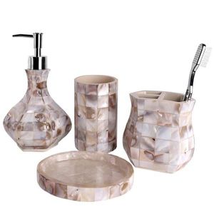 Juego de baño de lujo con incrustaciones de nácar, accesorios de tocador vintage hechos a mano, colección decorativa premium para el hogar y hoteles. - Product Image 1