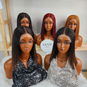 Wholesale Vietnamese Hair Short 5x5 for Lace Closure Combo 10pcs <b>Bob</b> <b>Wig</b> 180% Density Double Drawn Transparent Lace - Product Image 1