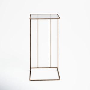 Mesa Auxiliar Delgada en Forma de C con Tapa Cuadrada Flotante, Soporte de Marco Abierto y Diseño que Ahorra Espacio, Soporte Moderno para Bares - Product Image 2