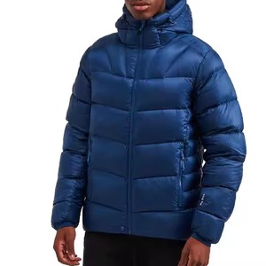 Warm Shiny <b>Bubble</b> <b>Coats</b> Long Sleeve Solid Zipper Pocket Breathable Quick Dry Stand Collar Puffer Jacket Winter Men - Product Image 4