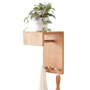 Porte-clés en bois artisanal écologique, décoration de style de vie durable, organisateur mural pour courrier et clés - Product Image 4