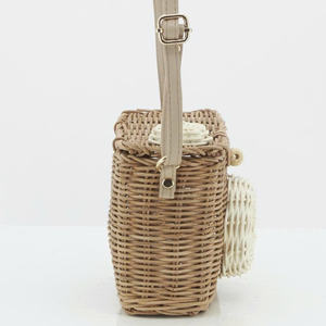 Bolso de Juguete de Mimbre Natural Artesanal, Bolso Bandolera de Mimbre Tejido a Mano con Correa y Lente Única, Accesorio de Moda Infantil - Product Image 2