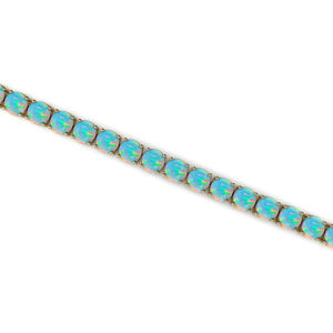 2026 New Design 14k <b>Solid</b> <b>Gold</b> Natural Ethiopian Opal Tennis Chain Bracelets For Men Women Gift Party Wear Fine Jewelry Bracelet - Product Image 1