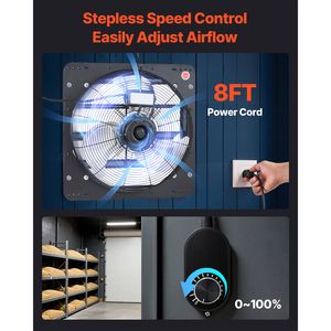 Ventilatore di Scarico da 18 Pollici con Controllo di Velocità Variabile, Montaggio a Parete, 2200 CFM, Motore AC, Acciaio Resistente - Product Image 4