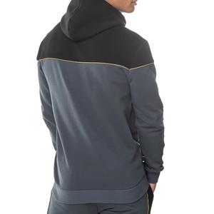 Survêtement pour homme à blocs de couleur, à capuche, longueur intégrale, respirant, en polyester et coton, décontracté, pour l'automne, avec poches latérales, coupe classique - Product Image 4