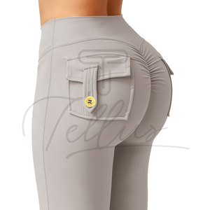 Good Quality High Elastic Waist Yoga <b>Legging</b> for Women's Breathable Quick Dry Plus Size Full Length Fashionable <b>Pockets</b> Classic - Product Image 3