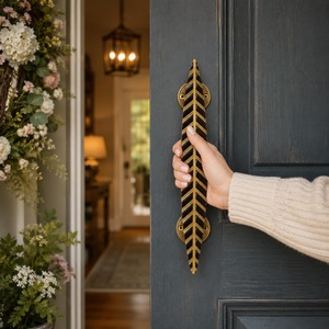 Poignée de porte SHUBHAM en laiton antique de 12 pouces, faite à la main, style vintage, pour porte principale, poignée décorative d'entrée - Product Image 2