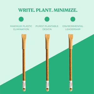 Recycled <b>Paper</b> <b>Seed</b> Pen-100% Biodegradable Compostable-Blue Ink 0.7mm Tip-Plantable Stationery Gift for Students Professionals - Product Image 3