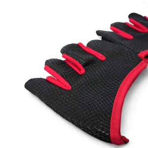 Gants de musculation demi-doigts Lifting Infinite, fitness, rouge et noir, en PU, unisexe, à enfiler - Product Image 3