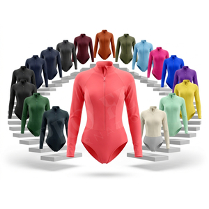 Bikini Wear Trendy Vacation Summer Long Sleeve Rash Guard Swimsuit Custom Size One‑Piece UV Protection Surf Swimwear Bikini suit - Product Image 1