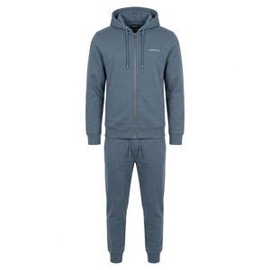 Hawk Eye Sports <b>Men's</b> Slim Fabric Fleece 300g Winter <b>Pullover</b> Hoodie Full-Length Button-Up Tracksuit Set Breathable - Product Image 3